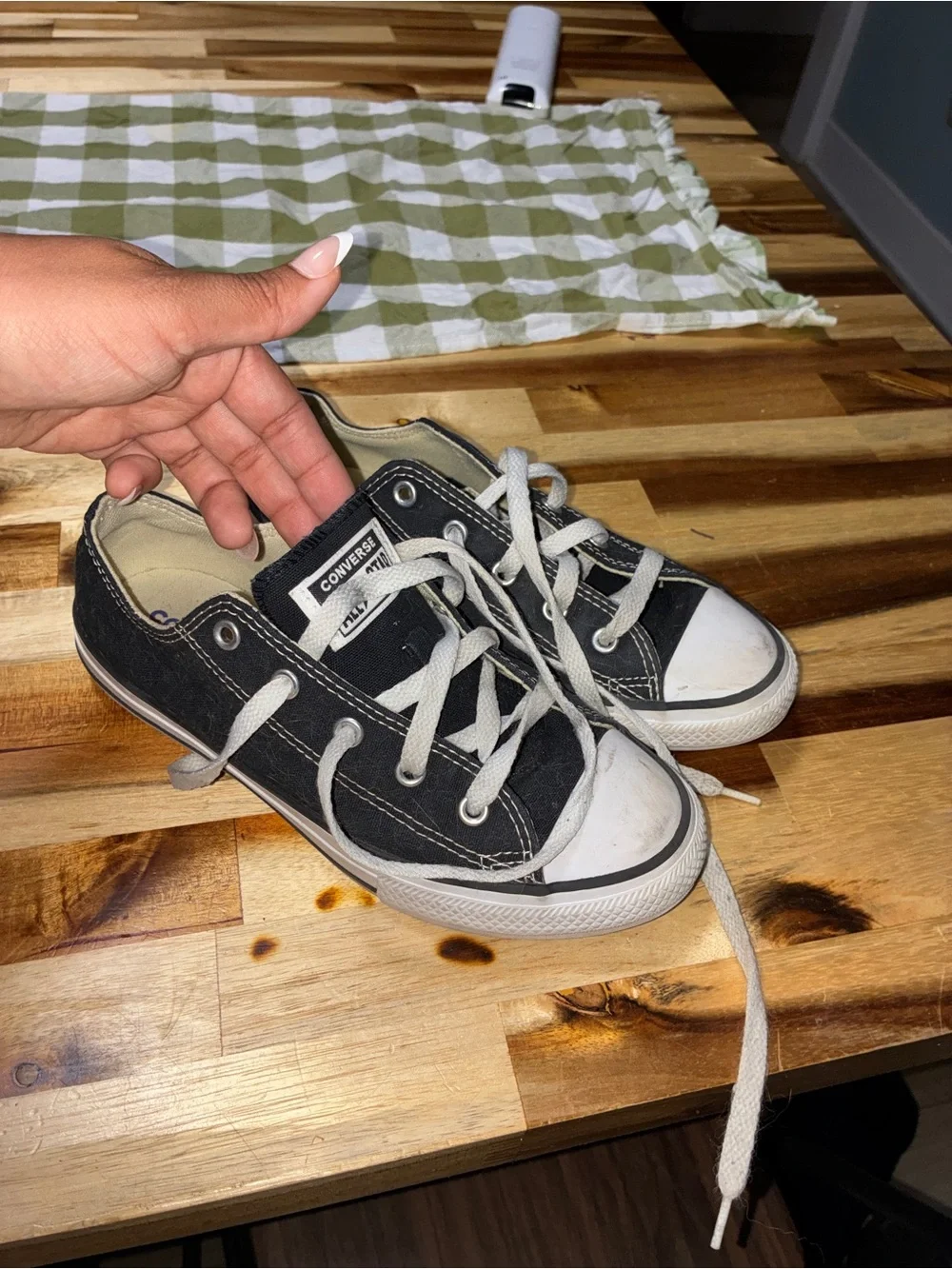 Converse Kids Low-Top Canvas Sneakers in Black and White